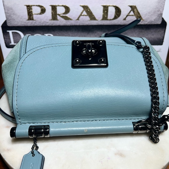 Coach GUC Drifter Top Handle Satchel w/ Shoulder Strap Turquoise - Picture 3 of 11